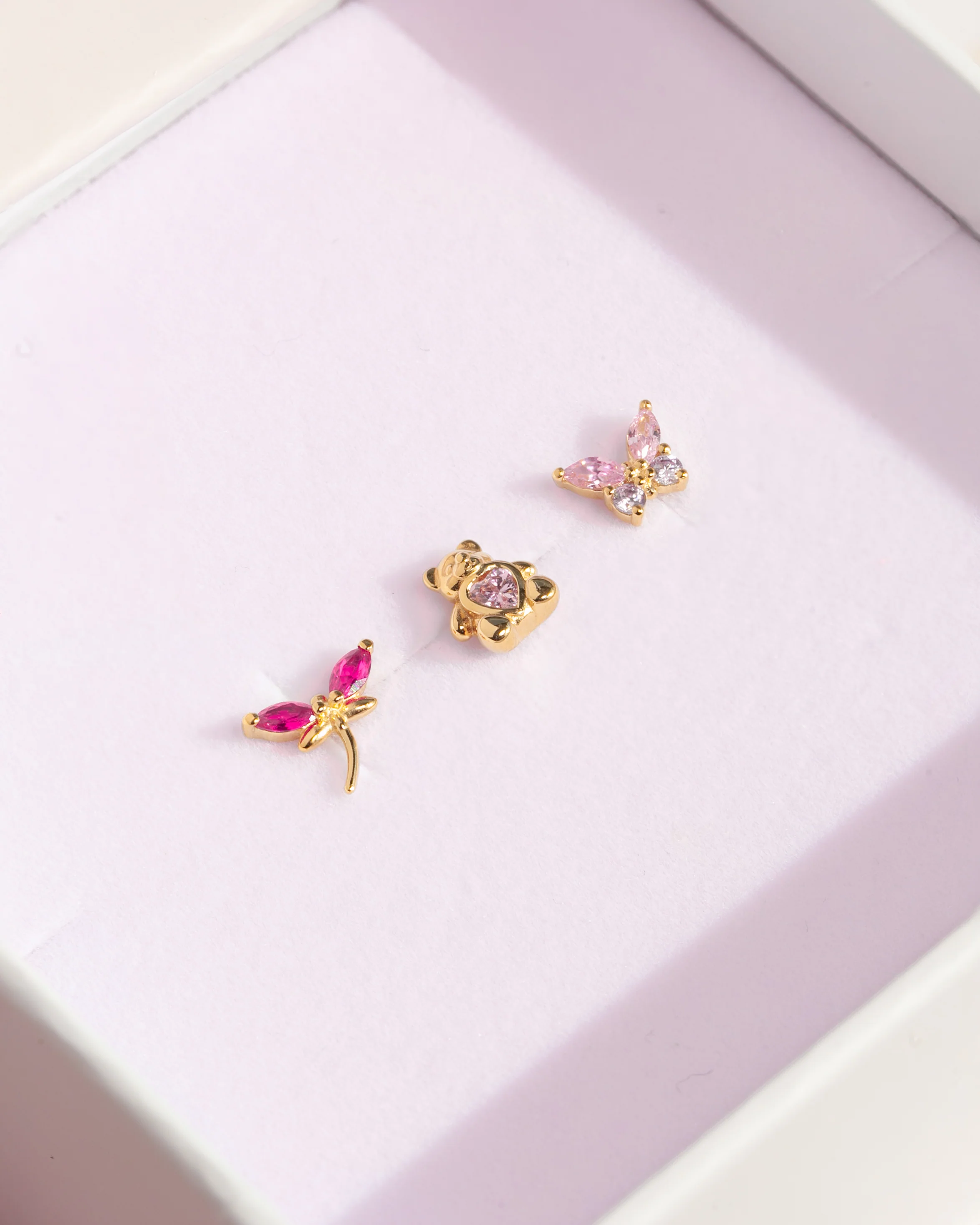 Fuchsia Dragonfly Stud Earring - Image 3