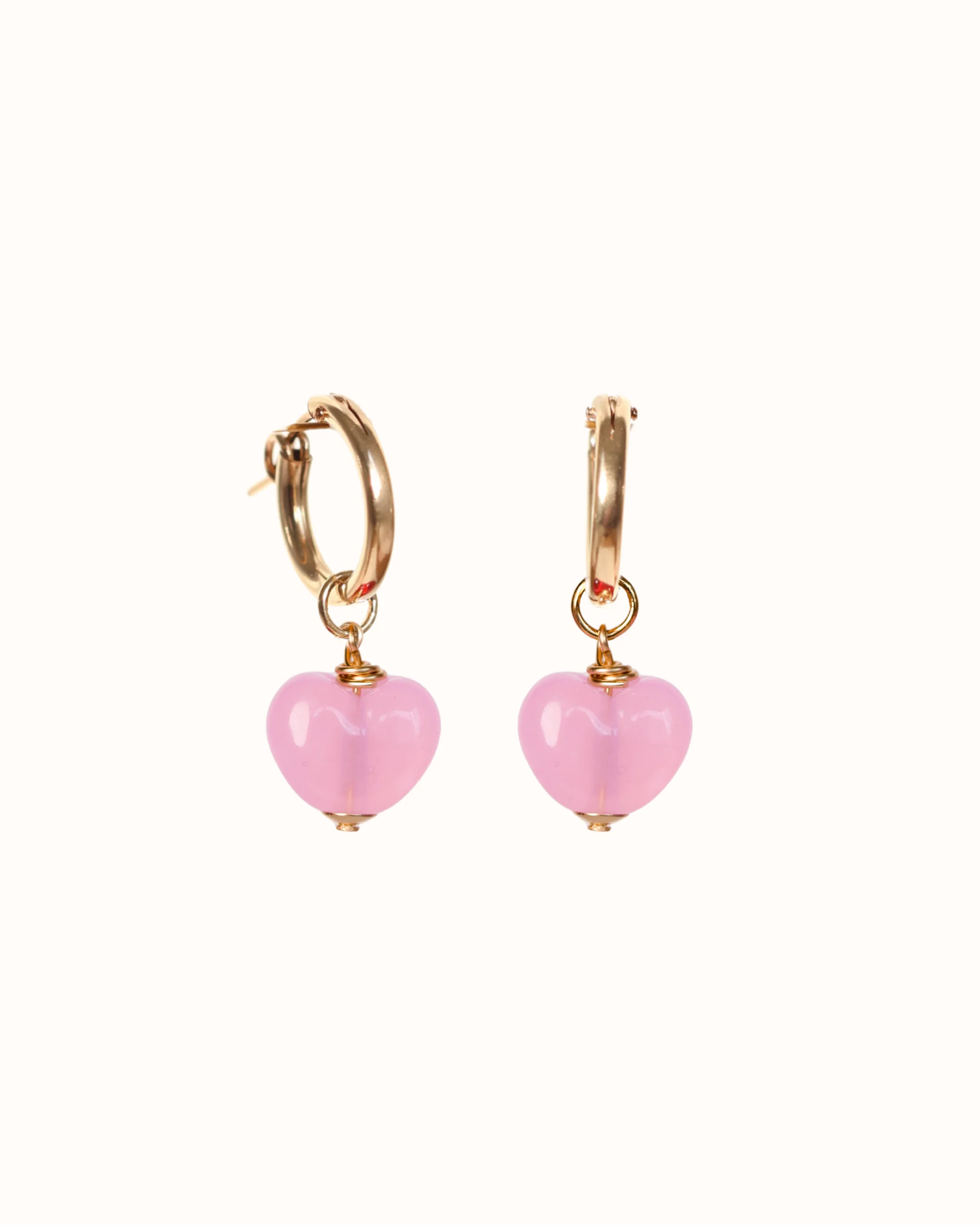 Little Pink Love Heart Earrings