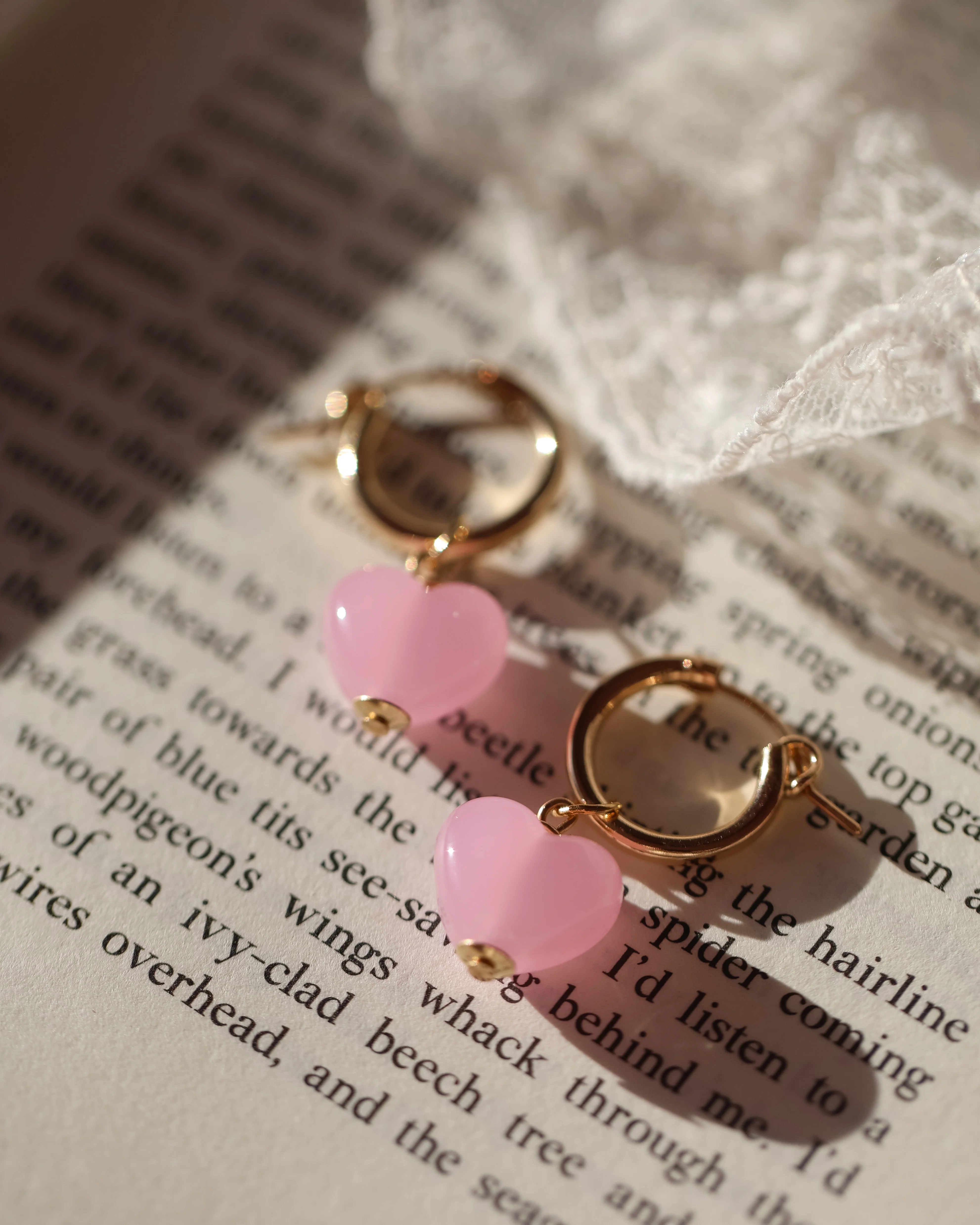 Little Pink Love Heart Earrings - Image 3