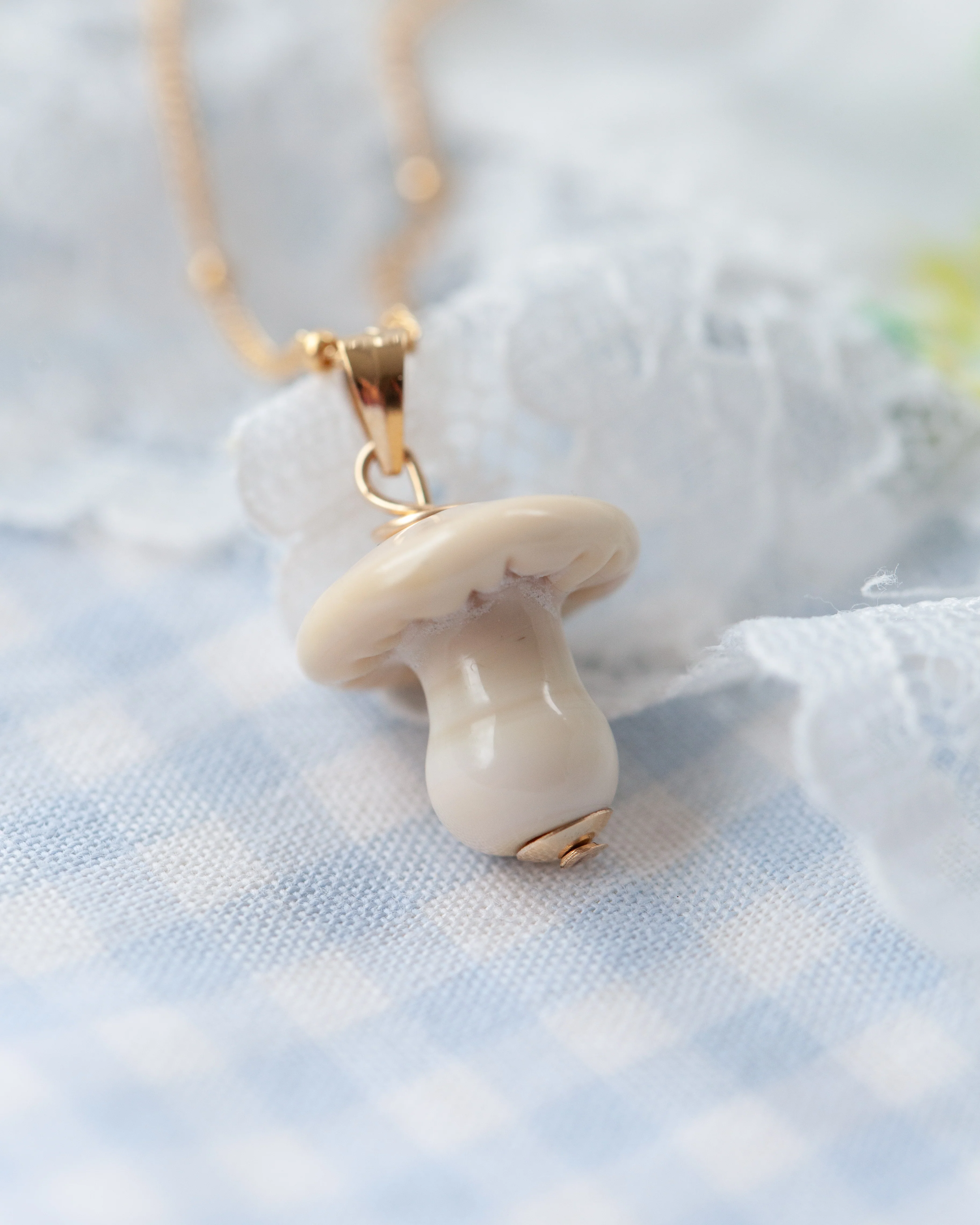 Button Mushroom Charm Necklace - Image 2