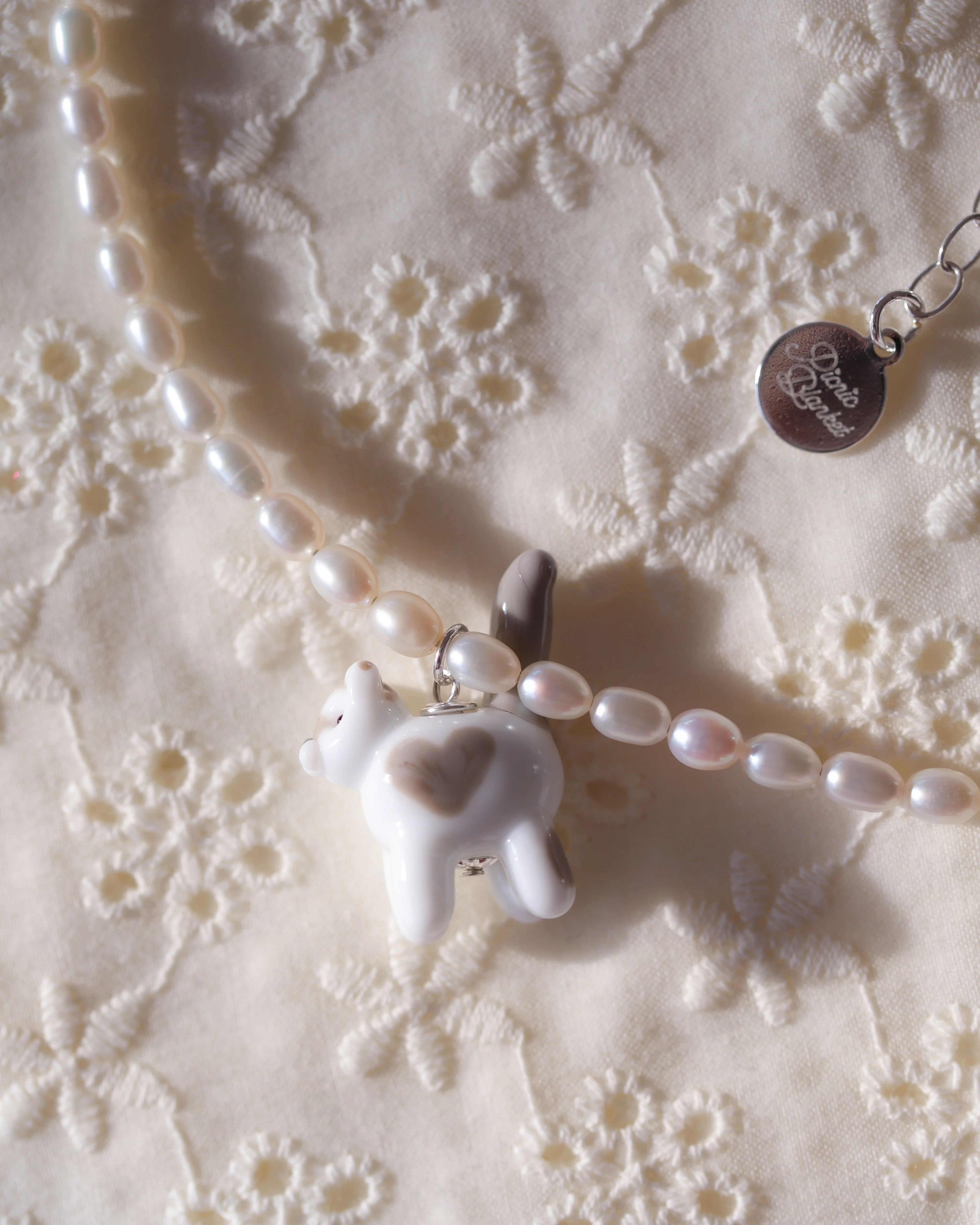 Pearly Kitty Necklace with CUSTOM Kitty *Extended Pre-Order 22-26 weeks - Limited Slots Available* - Image 3