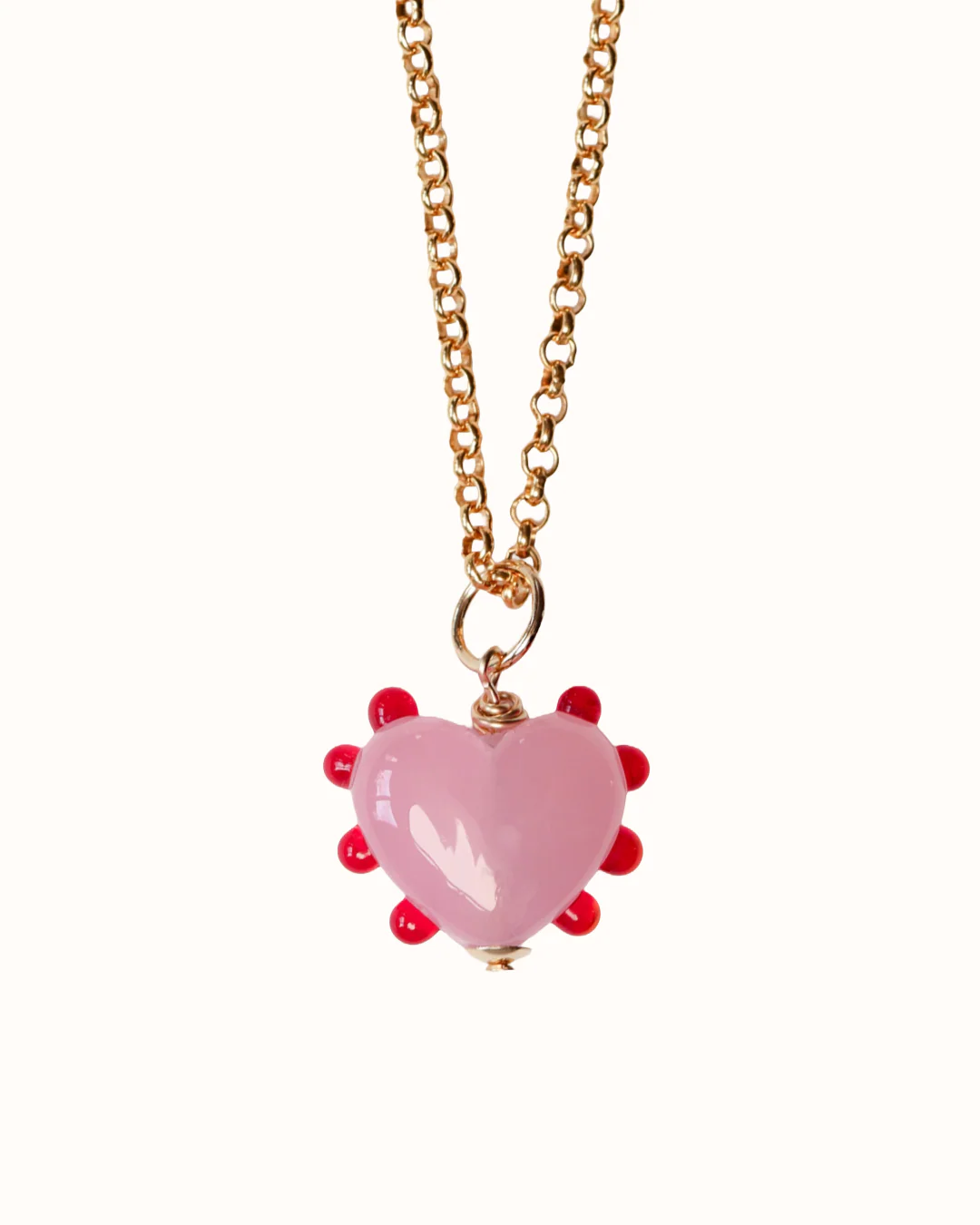 Sherbet Heart Charm Necklace