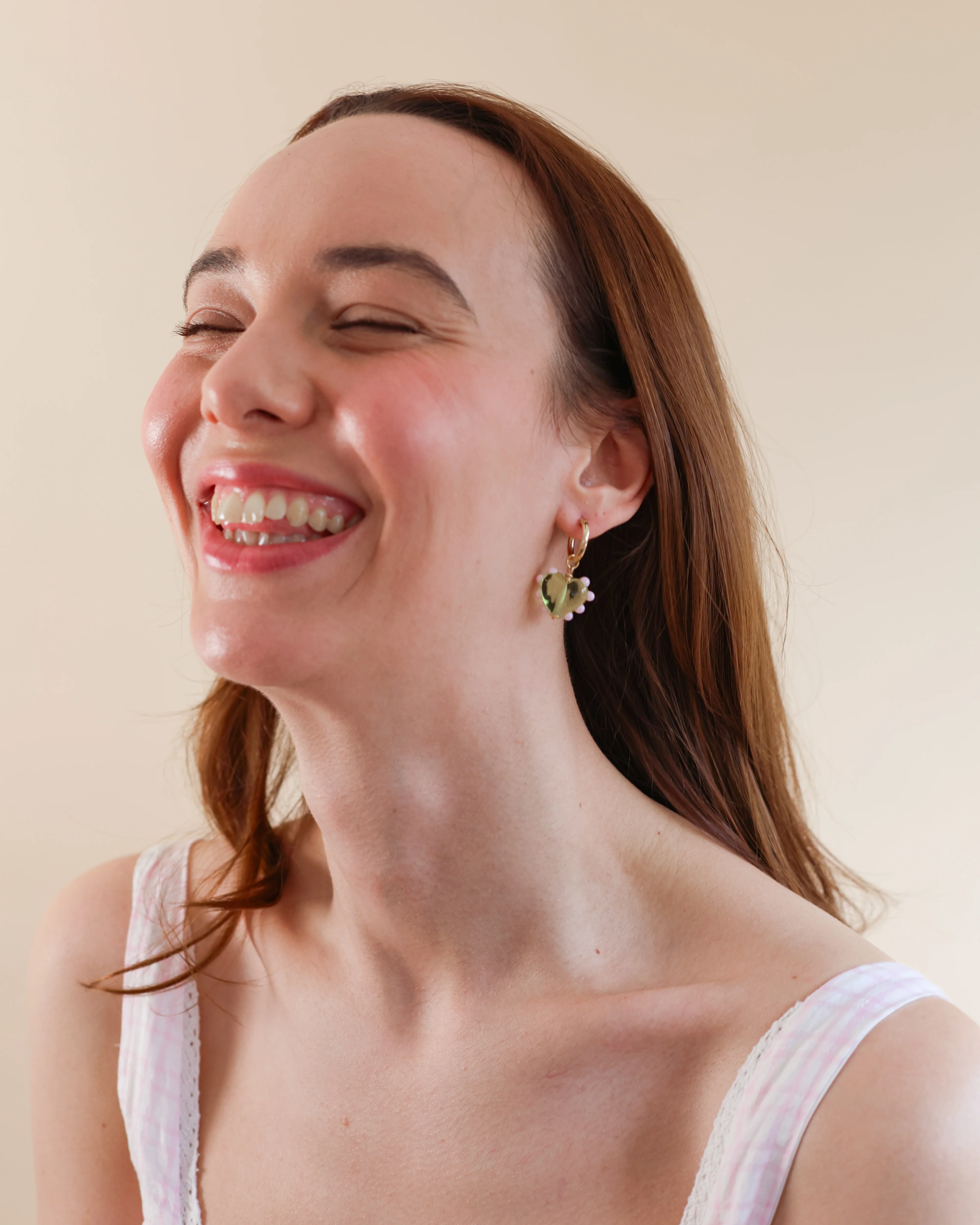 Spring Picnic Heart Earrings