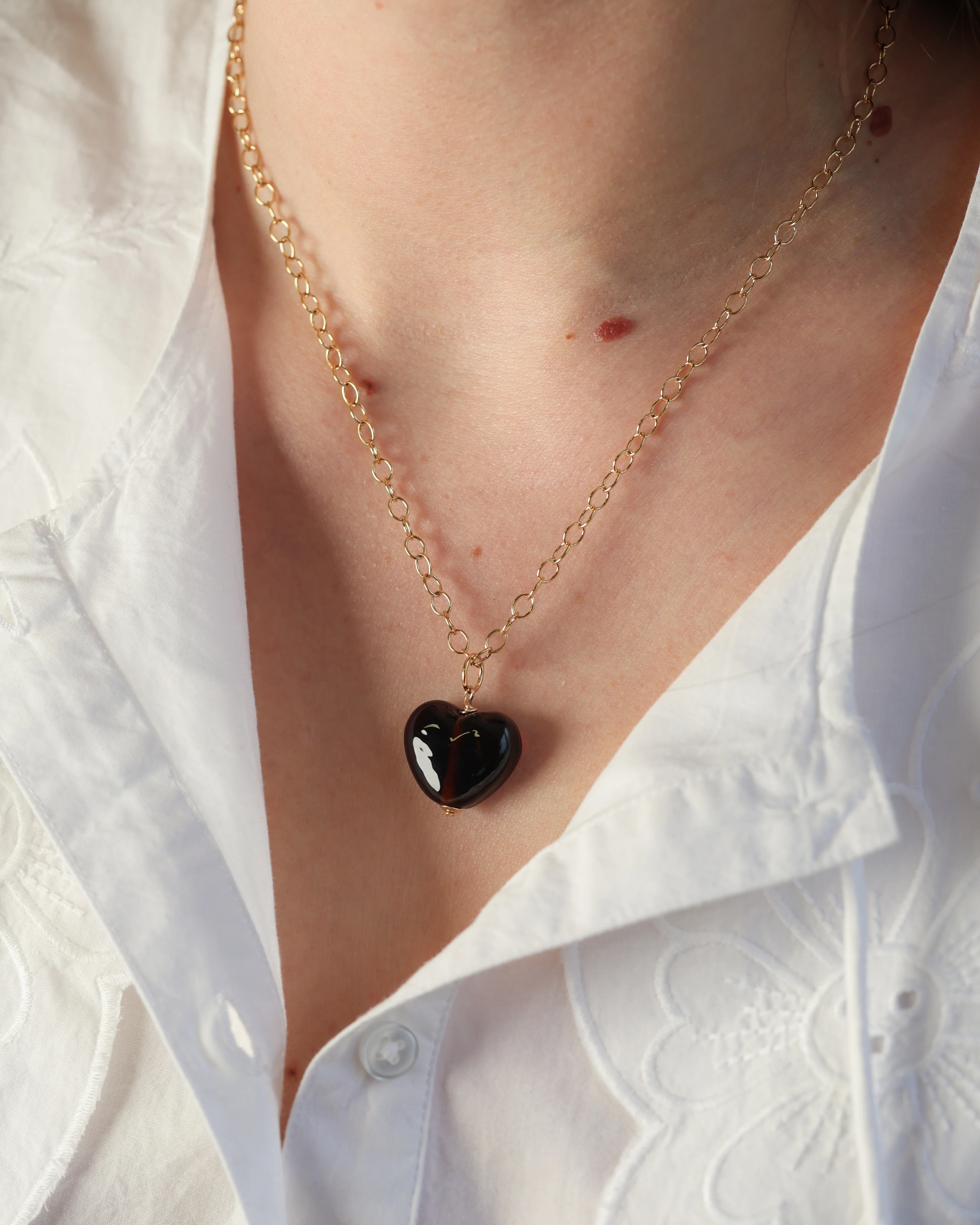 Chocolate Heart Charm Necklace